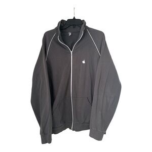 Apple Gray Zip-Up Jacket with White Trim